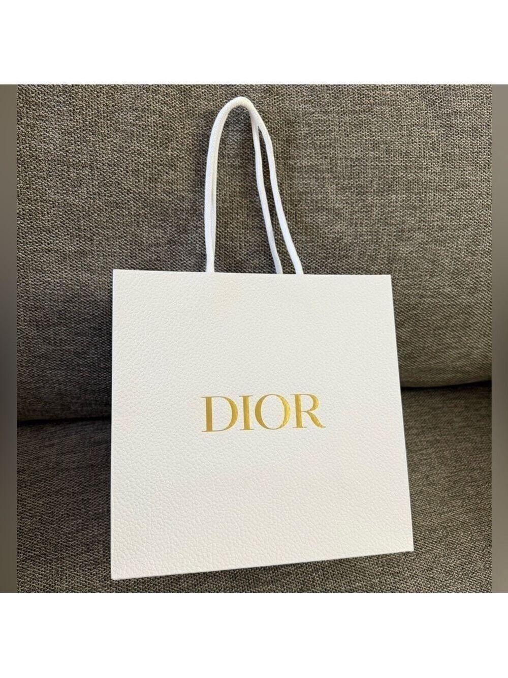 Christian Dior Medium Square Gift Paper Bag White New Empty Authentic